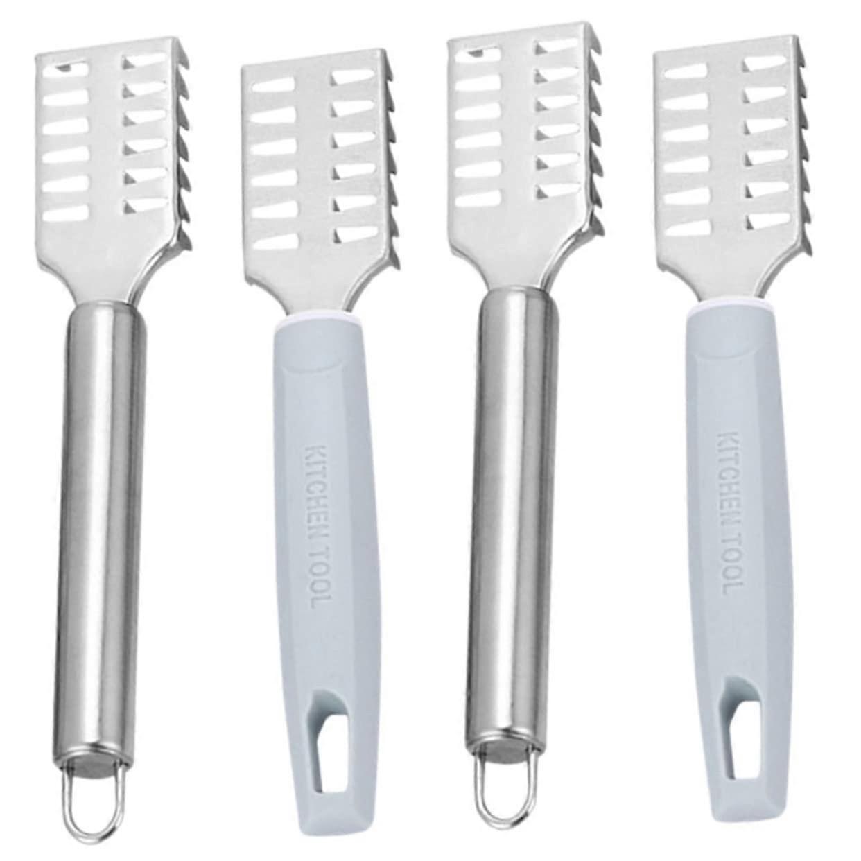 Stainless Steel Fish Remover Scale 4-Piece Set Fish Scaler Scraper For Kitchen Durable Handheld Tool