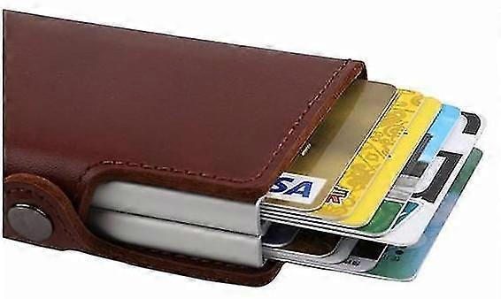 Dubbel Stldskydds Plnbok RFID-NFC Sker POP UP Kortshllare