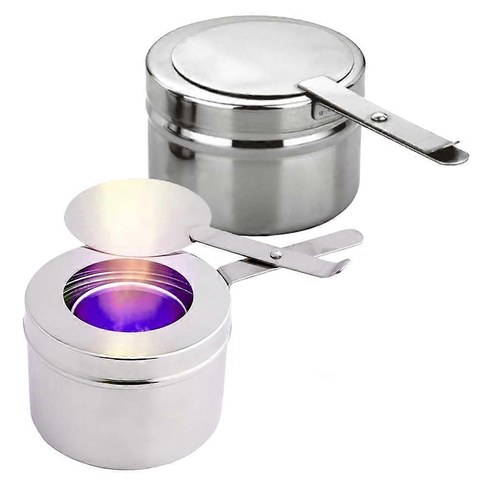 Stainless Steel Fuel Holder Set of 4 with Safety Cover for Buffets and Barbecue Parties, Canned Heat Fuel Box