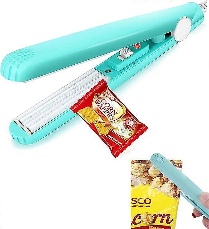Mini Heat Sealer, Mini Snack Bag Sealing Machine, Portable Plastic Bag Sealer, Smart Control Hanging Heating Foil for Food Sealing (Blue)
