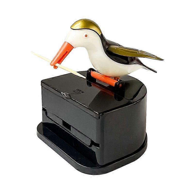 1 pcs Toothpick Holder, Woodpecker, Plastic, Black  White