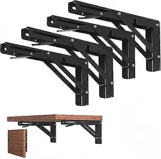 2PCS 8/10/12Inch Adjustable Wall Mounted Triangle Folding Angle Bracket Bench Table Shelf Bracket Furniture Heavy Support