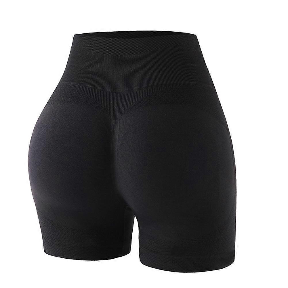 High Waist Abdominal Compression Yoga Fitness Sports Shorts for Women Peach Hip Tight Shorts