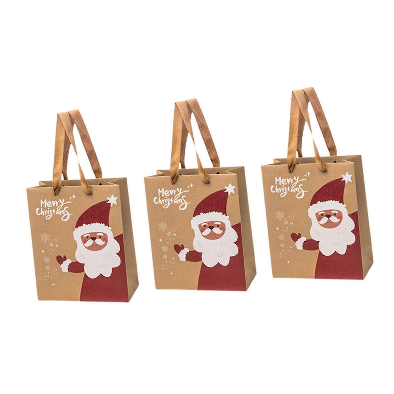 3 stk julegaveposer godbitposer, med håndtak, assortert papirpose