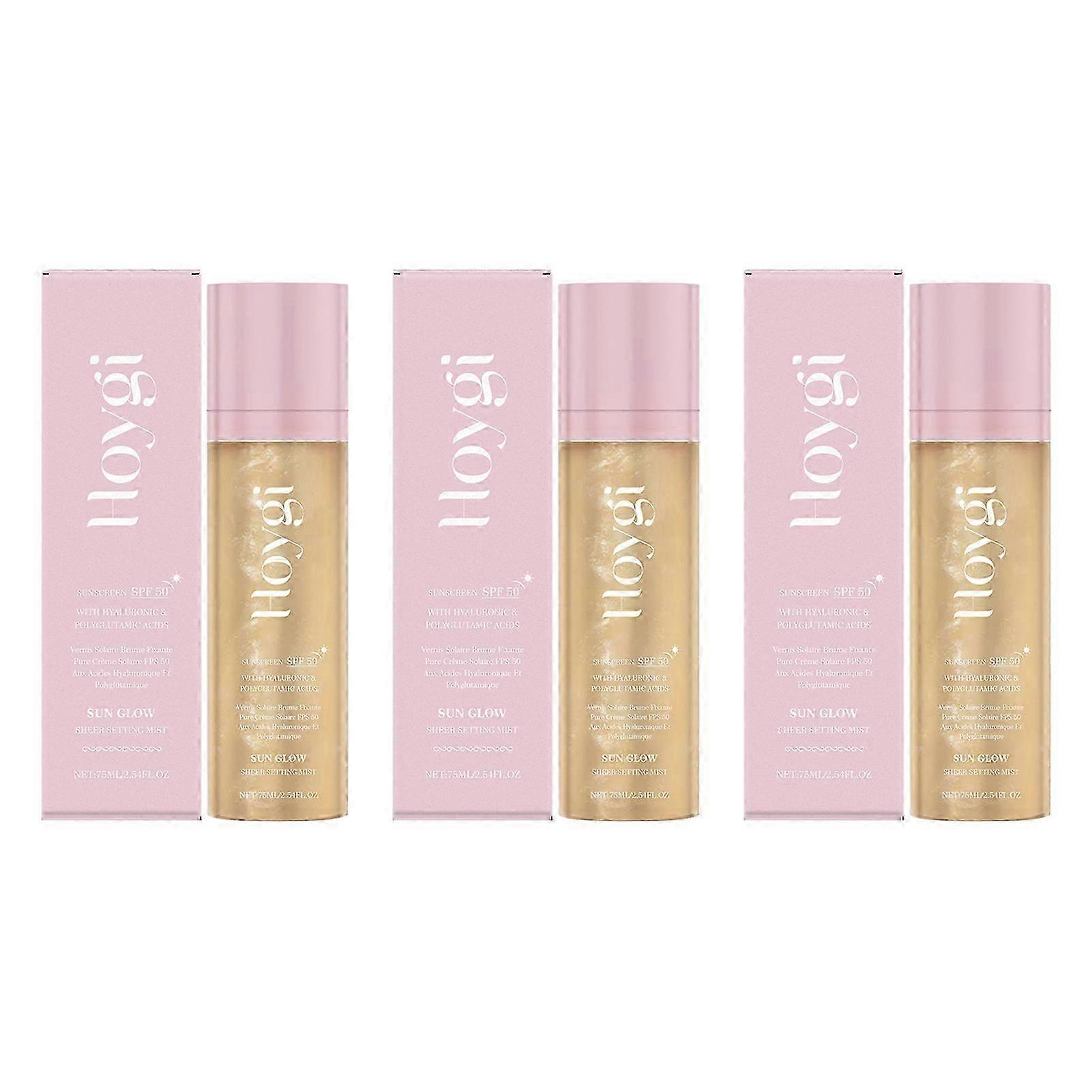 Sheer Setting Mist Sunscreen SPF 50, Broad Spectrum Shimmering Body Oil Mist, Hydrating Makeup-Friendly Glow Spray, Reef-Safe