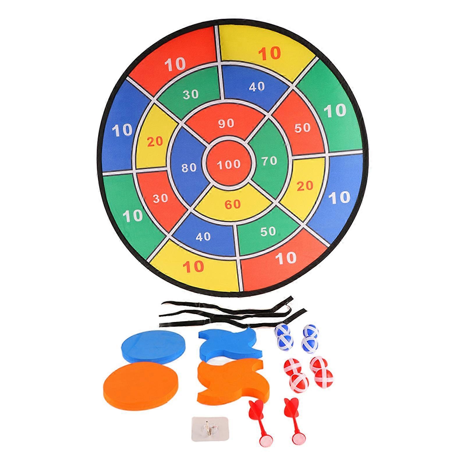 Dart Board Toy Large Size Rich Color Exercise Coordination Skills Kids Dartboard Game Set with 8 Sticky Balls 6 Darts