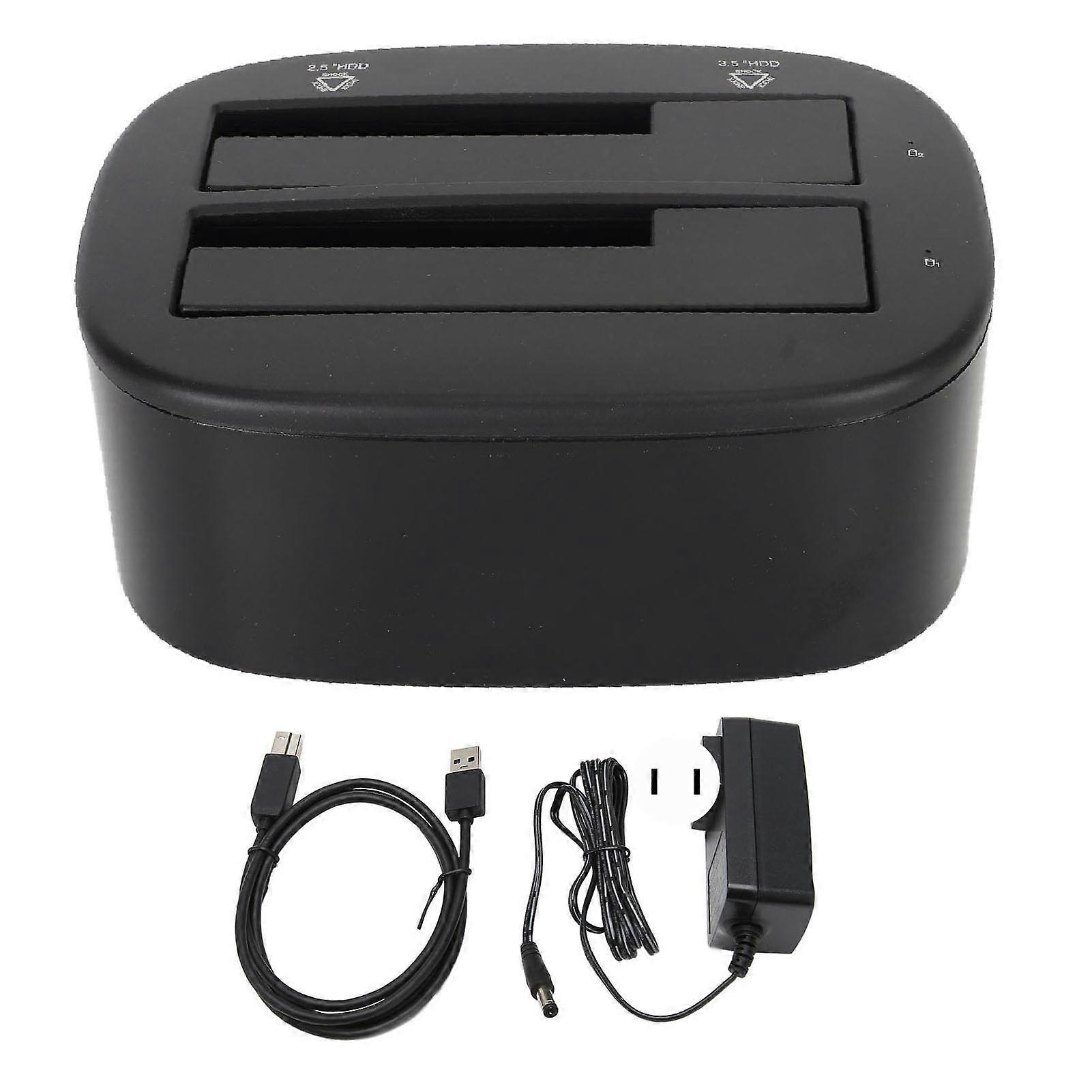 HDD Docking Station Dual Bay 5Gbps USB 3.0 to SATA Cloner Auto Sleep Drive Reader for 2.5 3.5in 8TB SSD