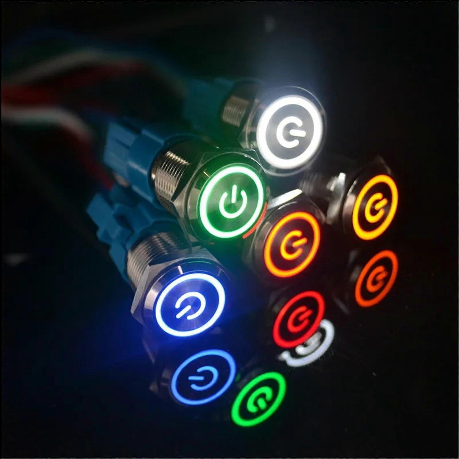 16mm Metal Push Button Switch Illuminated 3-6V Self Lock Car Start Button