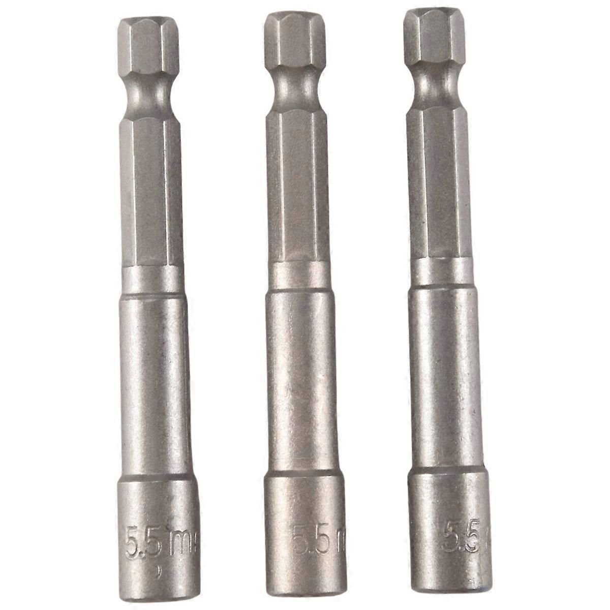 65mm comprimento 5.5mm Hex Soquete Driver Bit Magnetic Bit 3 Pcs