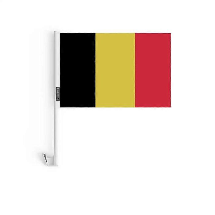 Car Flag Belgium – 14 x 21 cm – Polyester Fabric – Window Attachment – 20 pieces