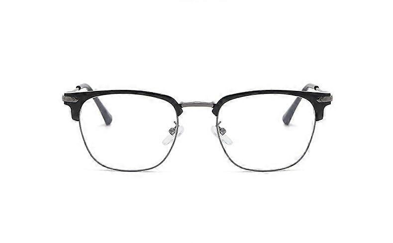 Big Frame Anti Glare Reading Glasses GunBlack 250 Size Blue Light Blocking Eyeglasses for Computer Use