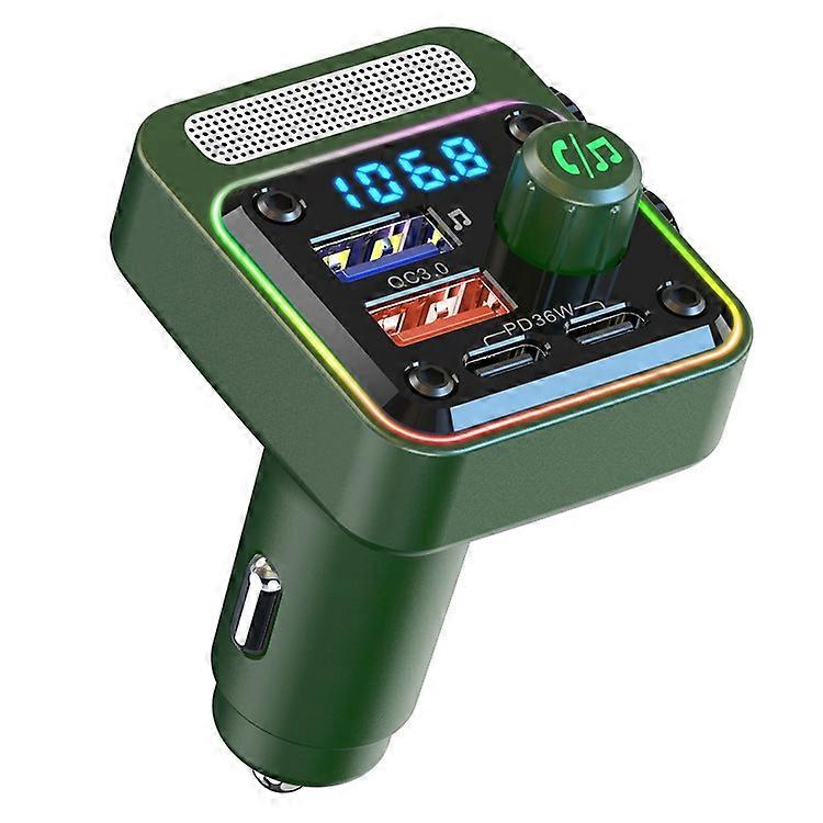 BC91 Car Bluetooth-compatible 5.3 Adapter FM Transmitter MP3 Player Dual PD Type-C + Dual USB Car Charger