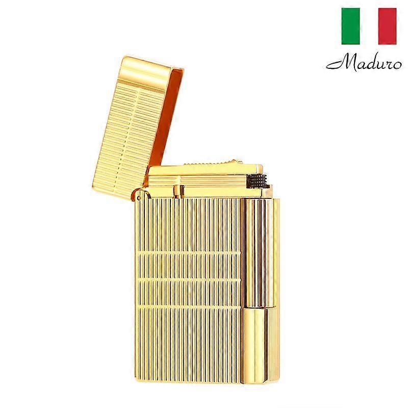 Langsheng Lighter Refillable Copper Light Luxury Wheat Pattern Side Slip Lighter Ringing Copper Crisp For Boyfriend