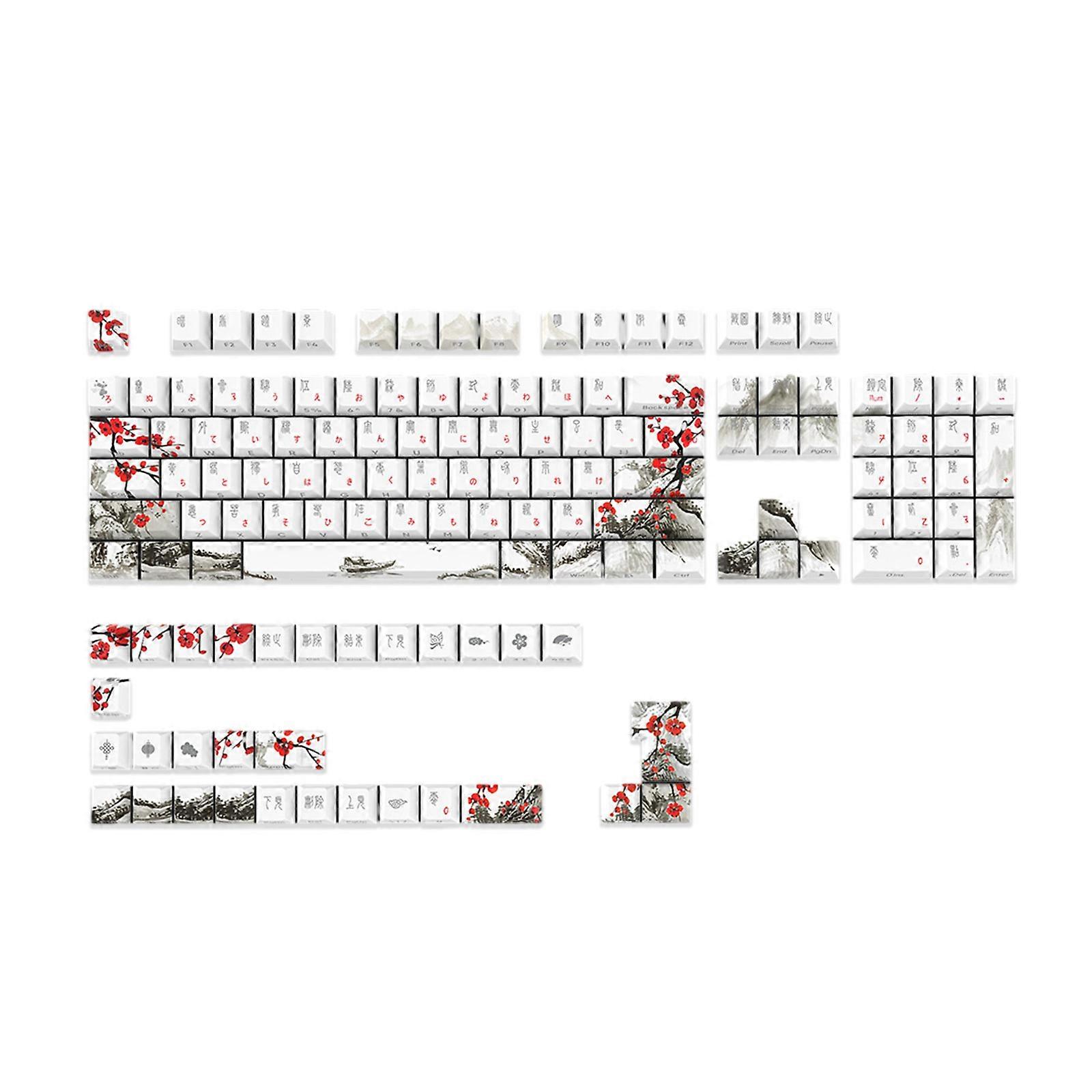 Backlit Keycaps for 135 Keys Thermal Sublimation & Double Shots Craft Side Engraving CherryProfile Typing Experience Multicolor