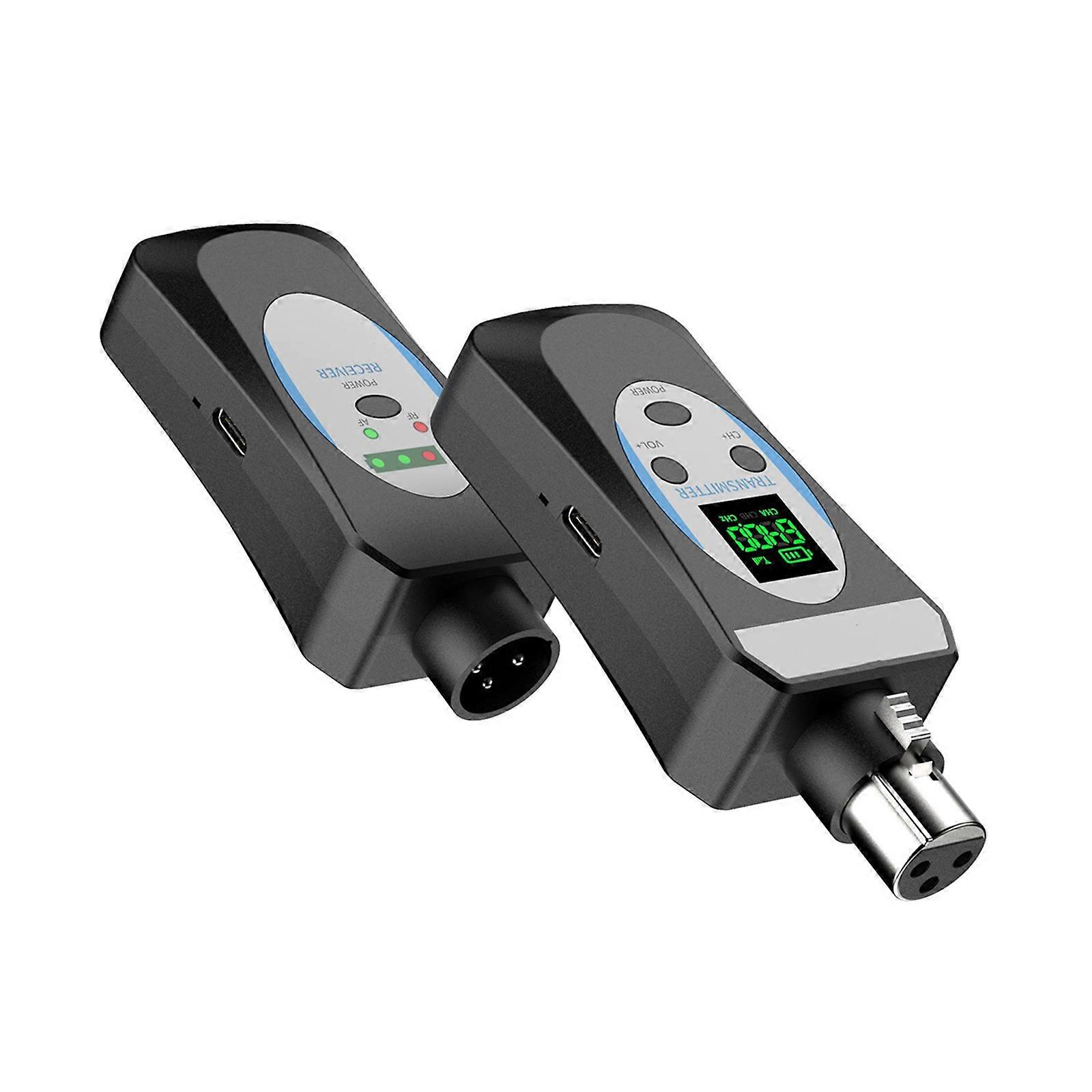 Wireless Microphone System Transmitter Receiver Strong Anti-interference Ability Receiver with Built in Battery Multicolor