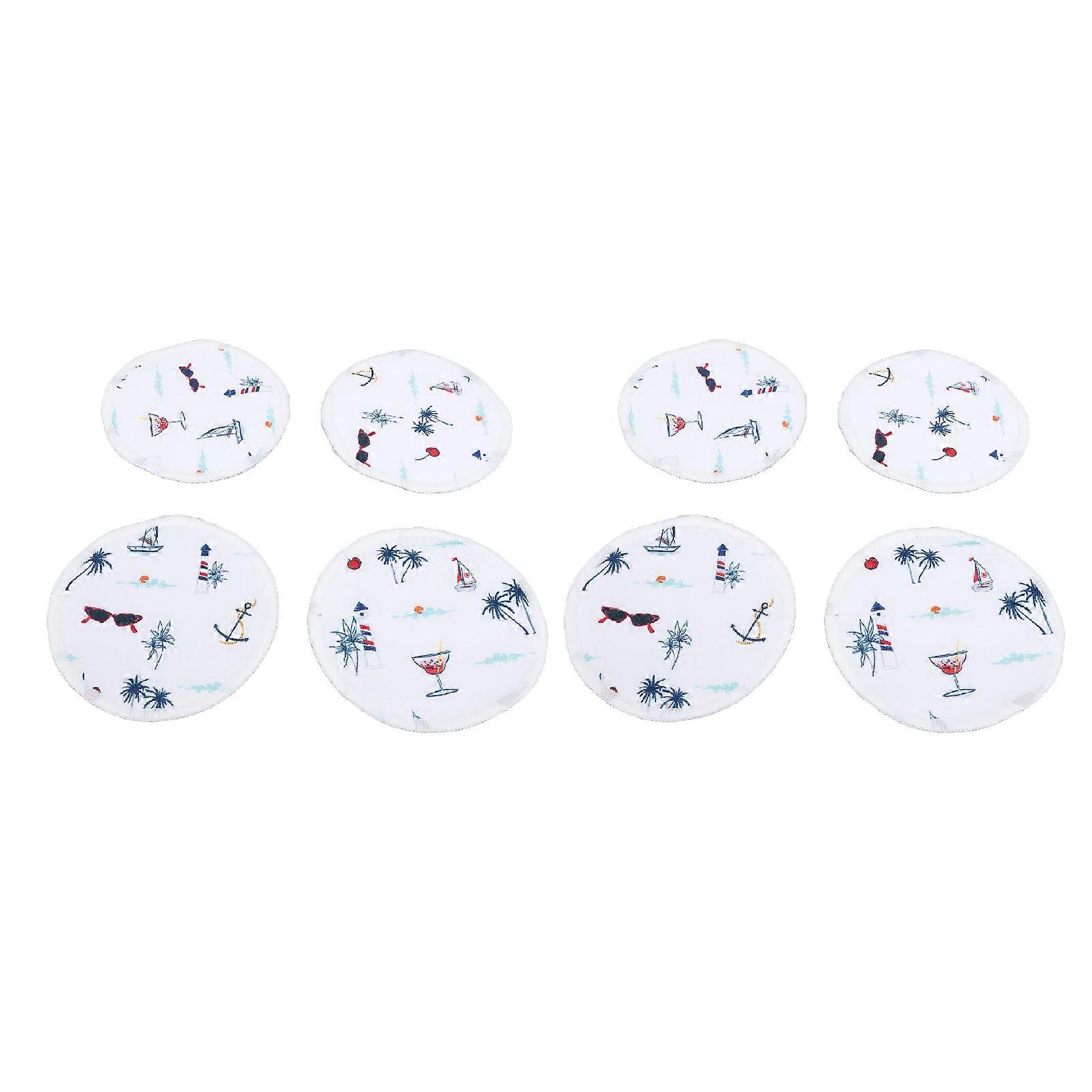 8pcs Reusable Nursing Pads for Breastfeeding Bamboo Fiber 3 Layer Ultra Soft Floral Printed Washable Nipple Pads G30