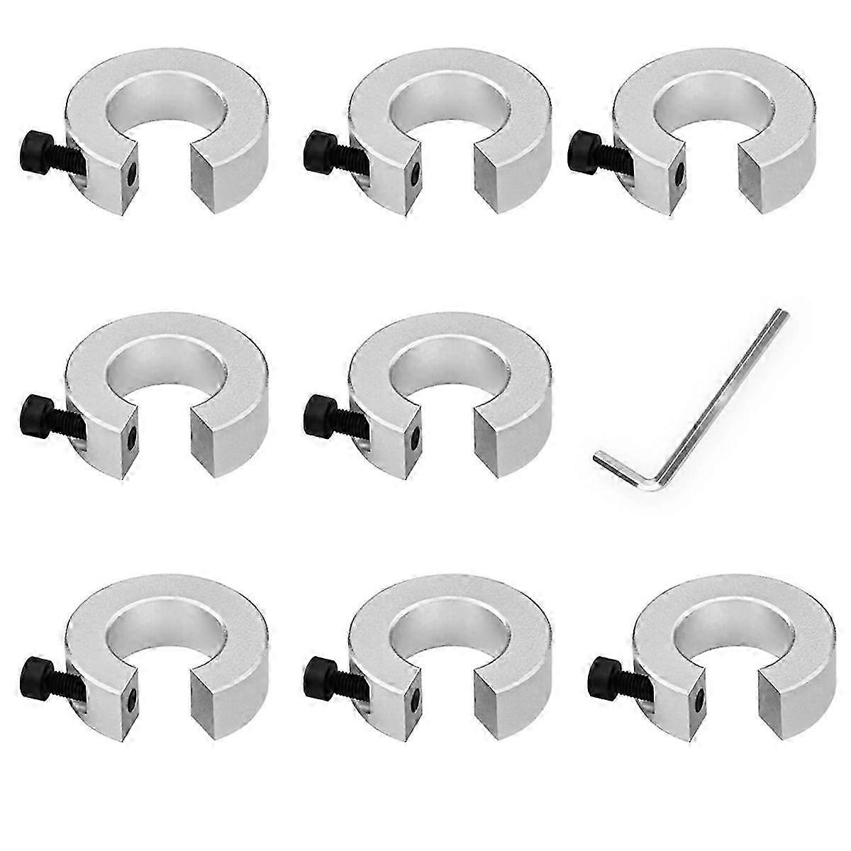 8Pcs SBR20 Linear Rail Stop Collars with Wrench, Aluminum Alloy Shaft Limit Rings