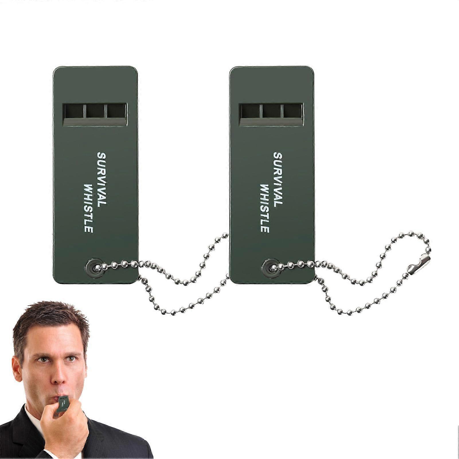 Pack of 2 Emergency Whistles, 3 Holes High Decibel, Loud Survival Whistle for Outdoor