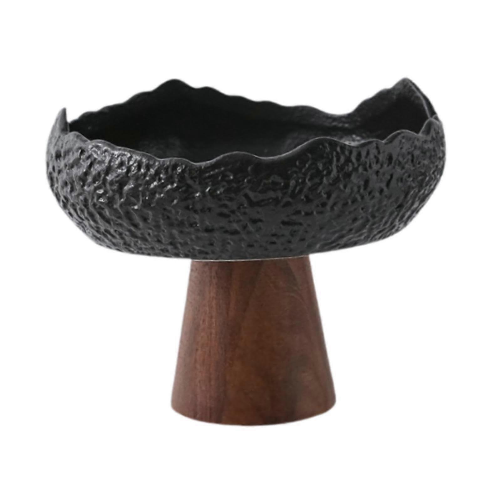 Teller - Unregelmäßiger Japanischer Servierteller aus Holz für Snacks, Hochzeiten, Schwarz, Mehrzweck