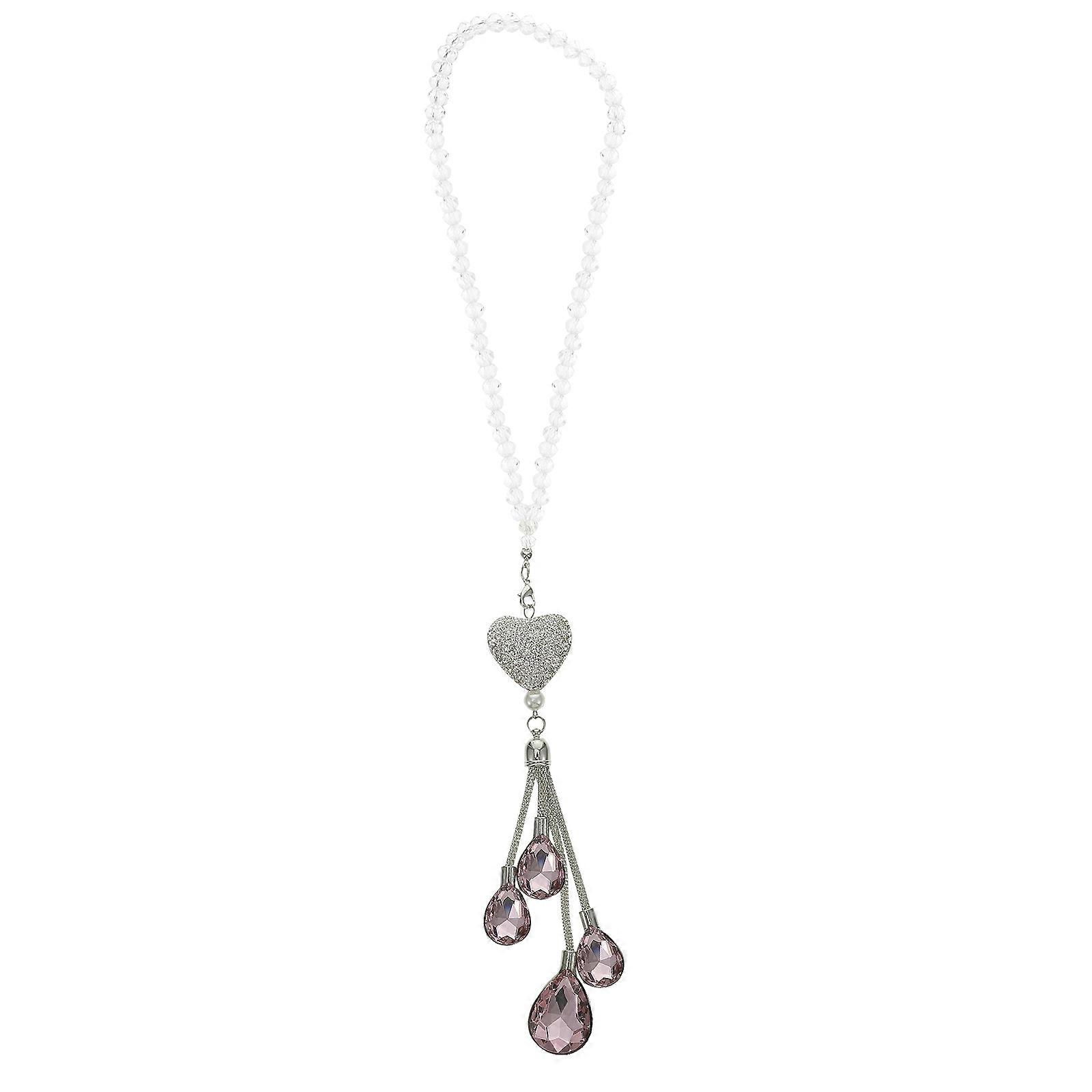 Rearview Mirror Accessories Drop Shape Artificial Crystal Pendant 41X3cm Car Interior 1Pack