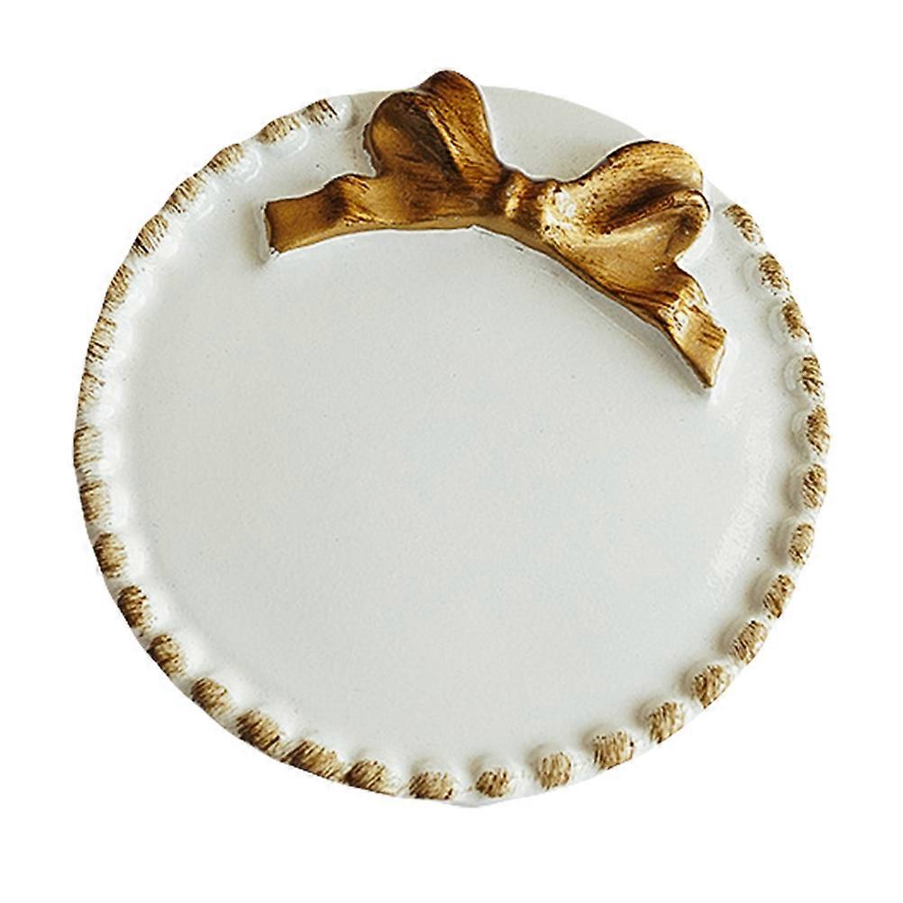 Decorative Organizer Tray Resin Jewelry Tray Photo Accessories White 10X10X1cm Display Tray 1Pack