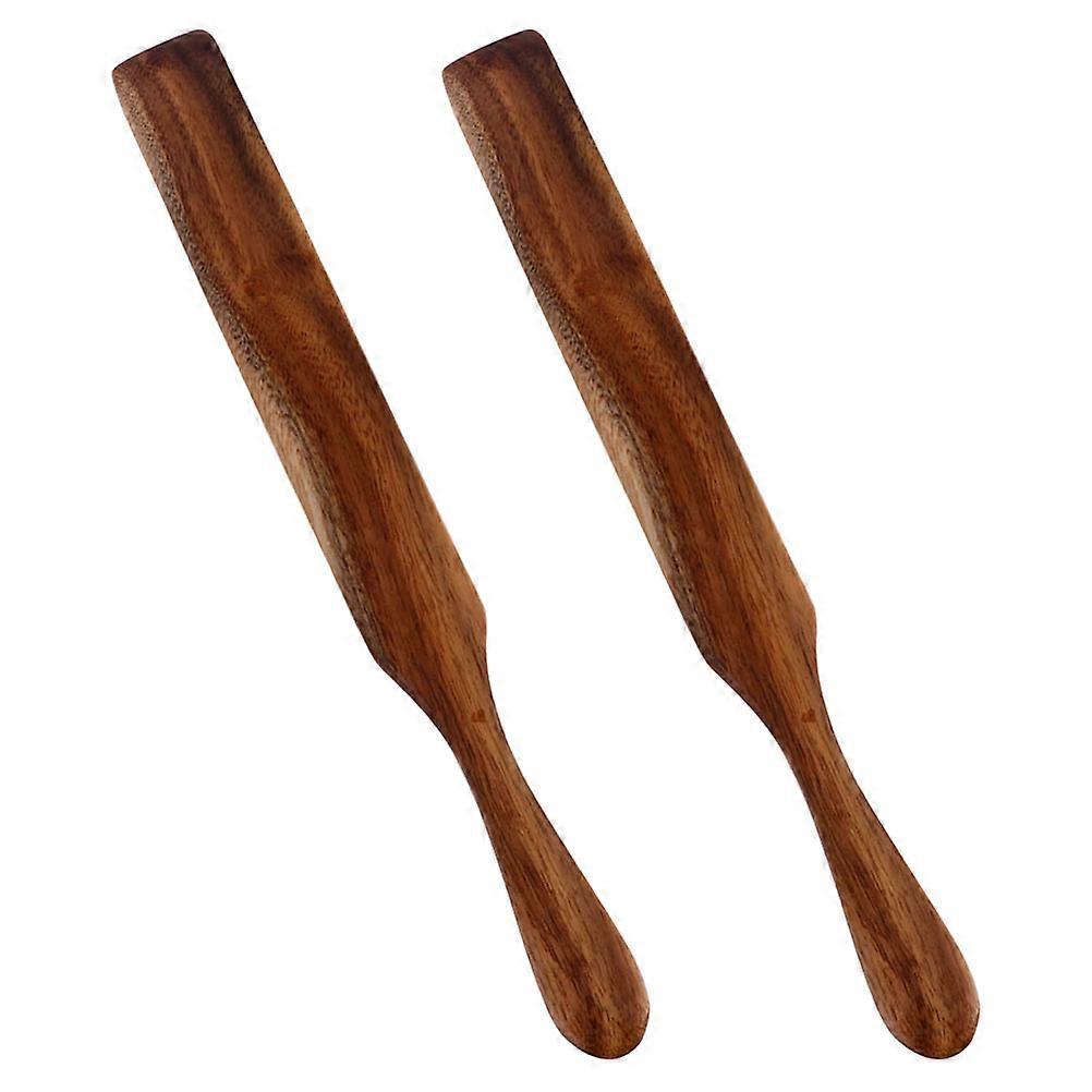Spatula Wood For Kitchen Stir-Frying Scratch Resistant Home Cooks 2Pcs