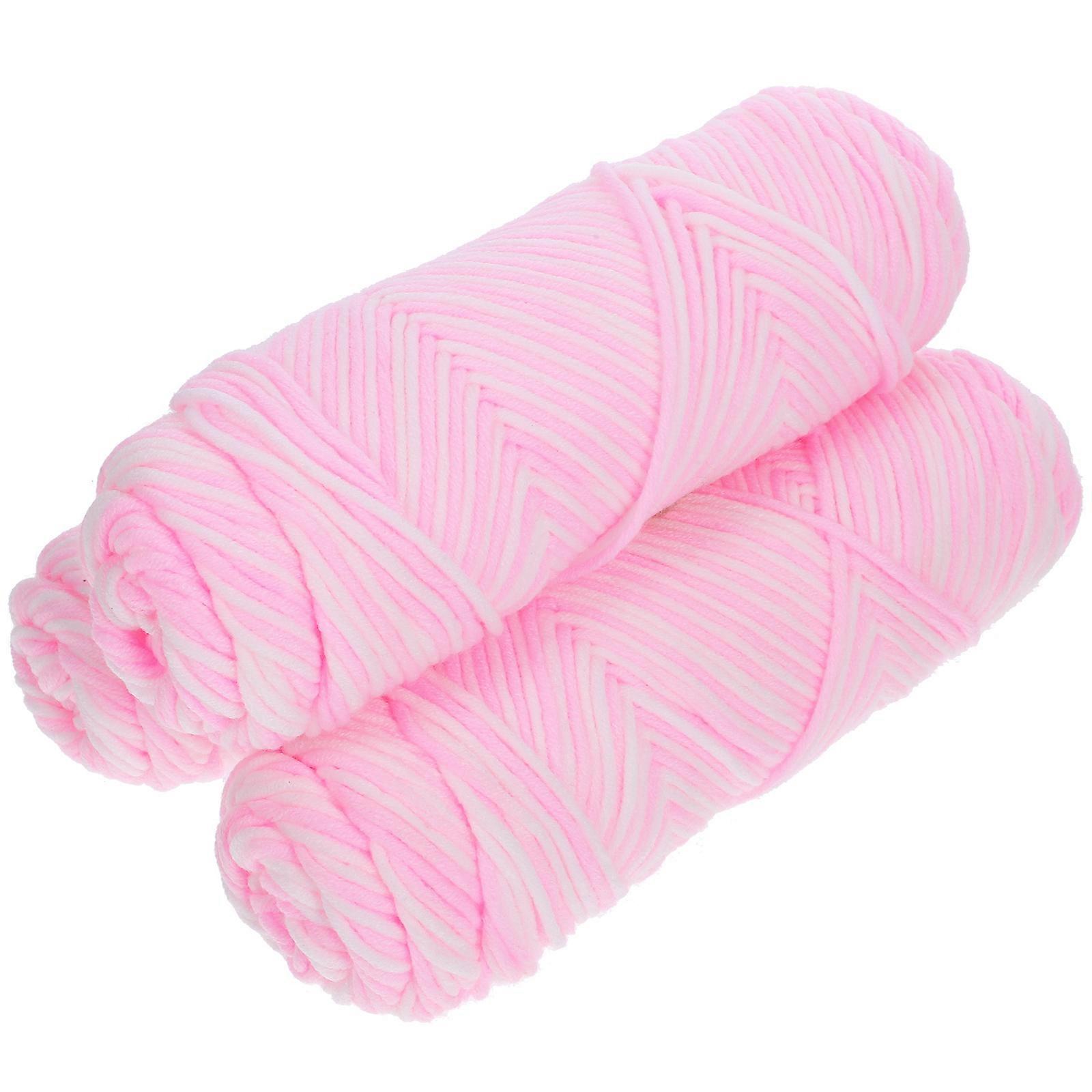Knitting Yarn Multi Function Cotton Yarn Household Sewing Various Occasions Soft Pink 3Pcs