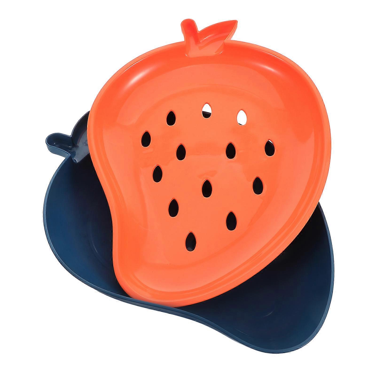 Fruit And Snack Tray Draining Serving Basket Orange For Home Dining 1Set