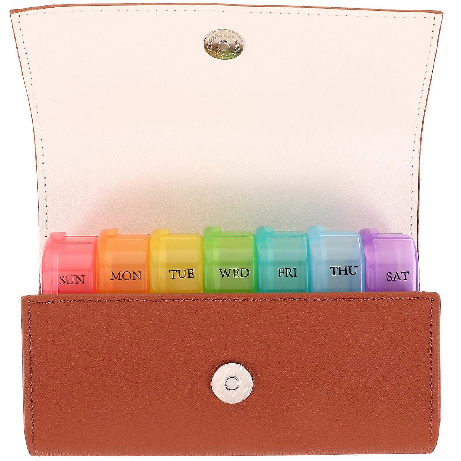 Compact Weekly Pill Organizer Medicine Case Travel Size Pill Case Moisture-Proof 1 Set