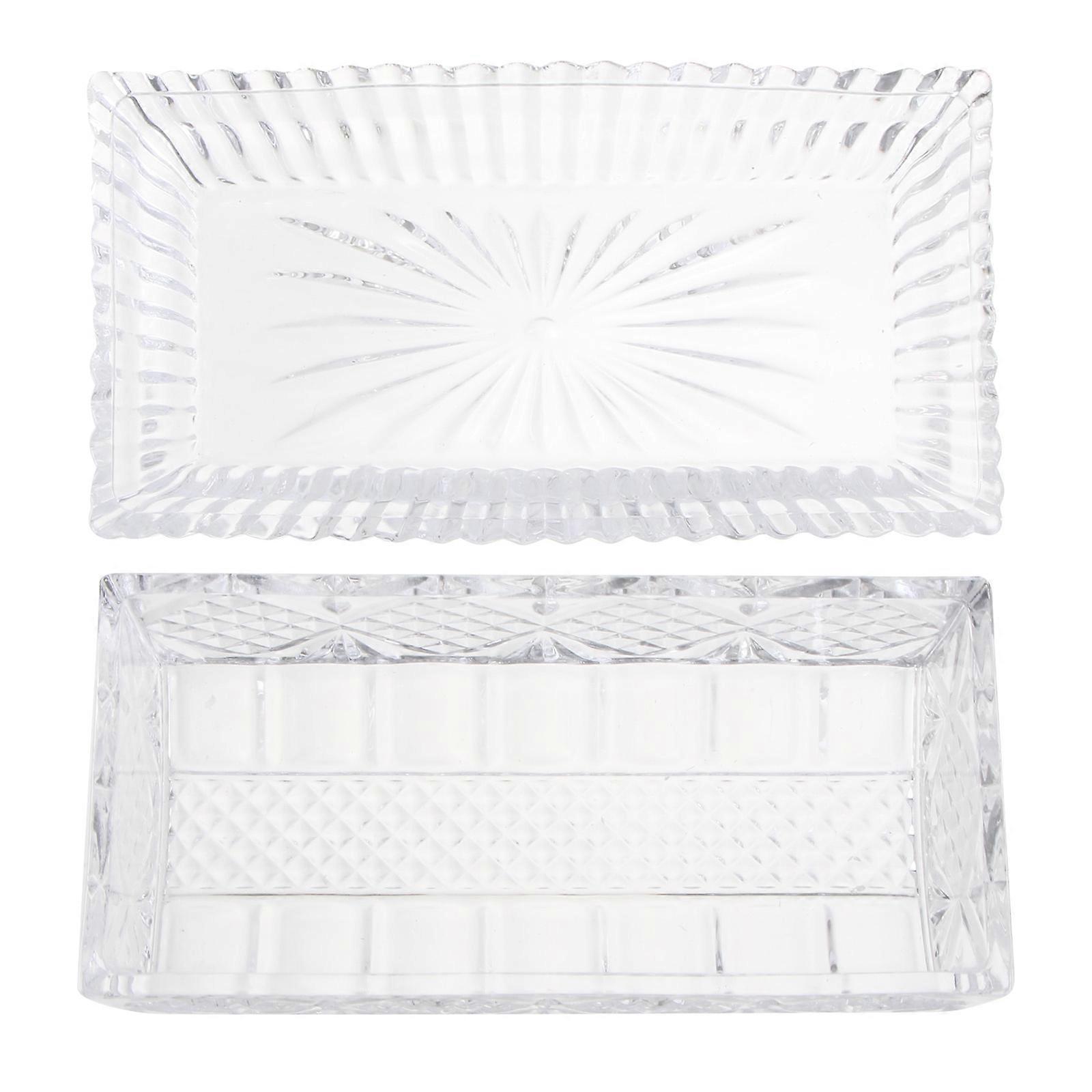 Household Tableware Glass Butter Keeper Home Use Transparent 17.5X8X6.5CM Airtight 1Pcs