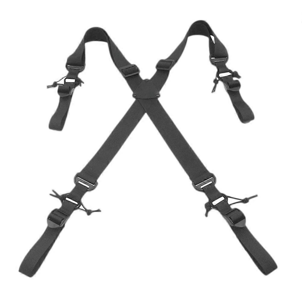 Adjustable Suspenders Padded Weight Belt X Shape Heavy Duty for Work Casual Look Black 1Set