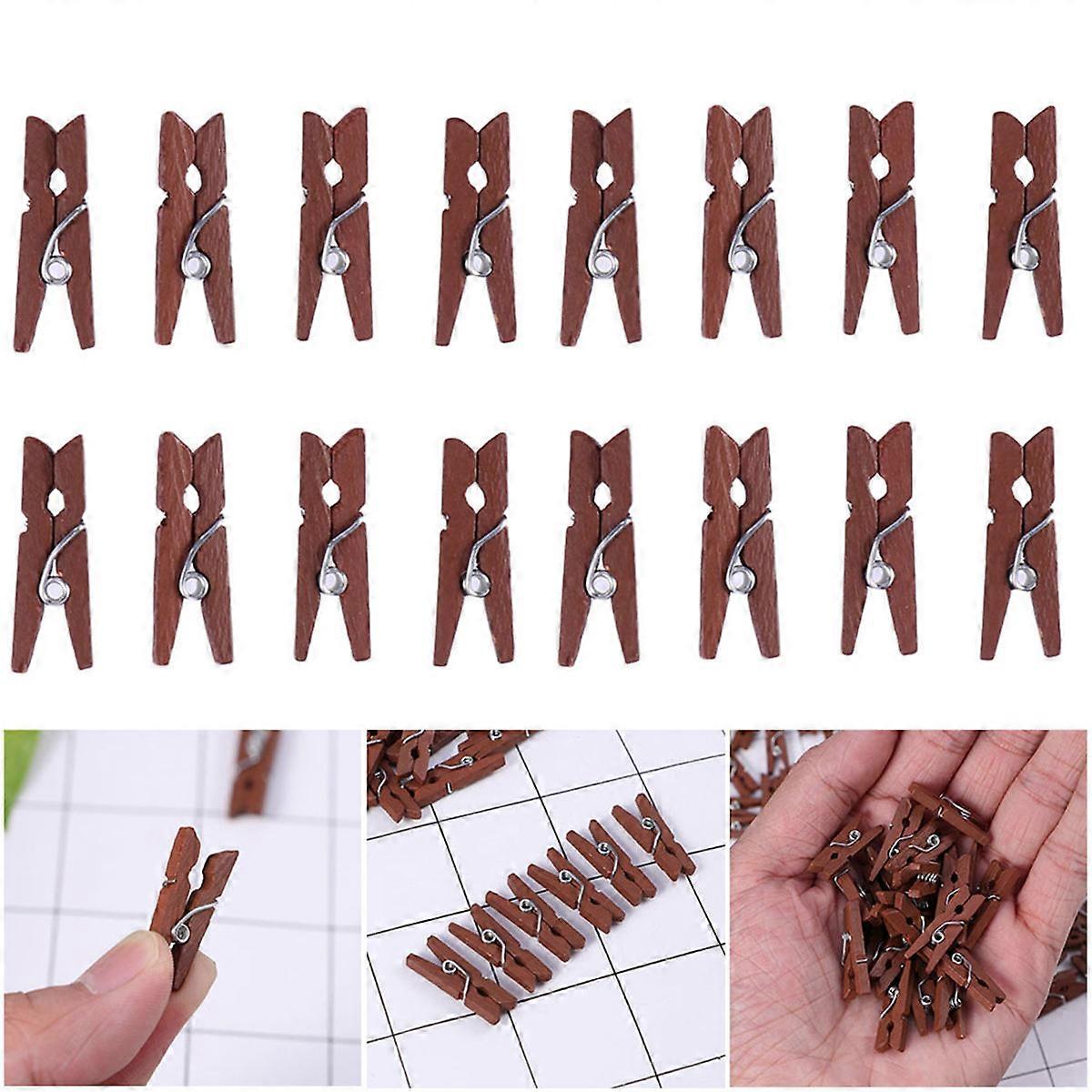 Small Paper Clips Utility Versatile Wood Coated Paint Artwork Organizer Clips Homeowners 100 Pcs 2.5 x 0.6 cm