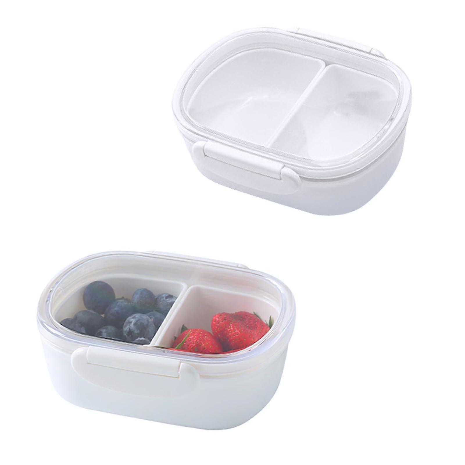 Pack of 2 Snack Containers, 13.4x11.4x5.2cm, Bento Box, Reusable with Lid