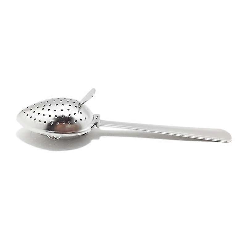 Portable Stainless Steel Tea Strainer Loose Leaf Infuser Reusable Diffuser Long Spoon Silver
