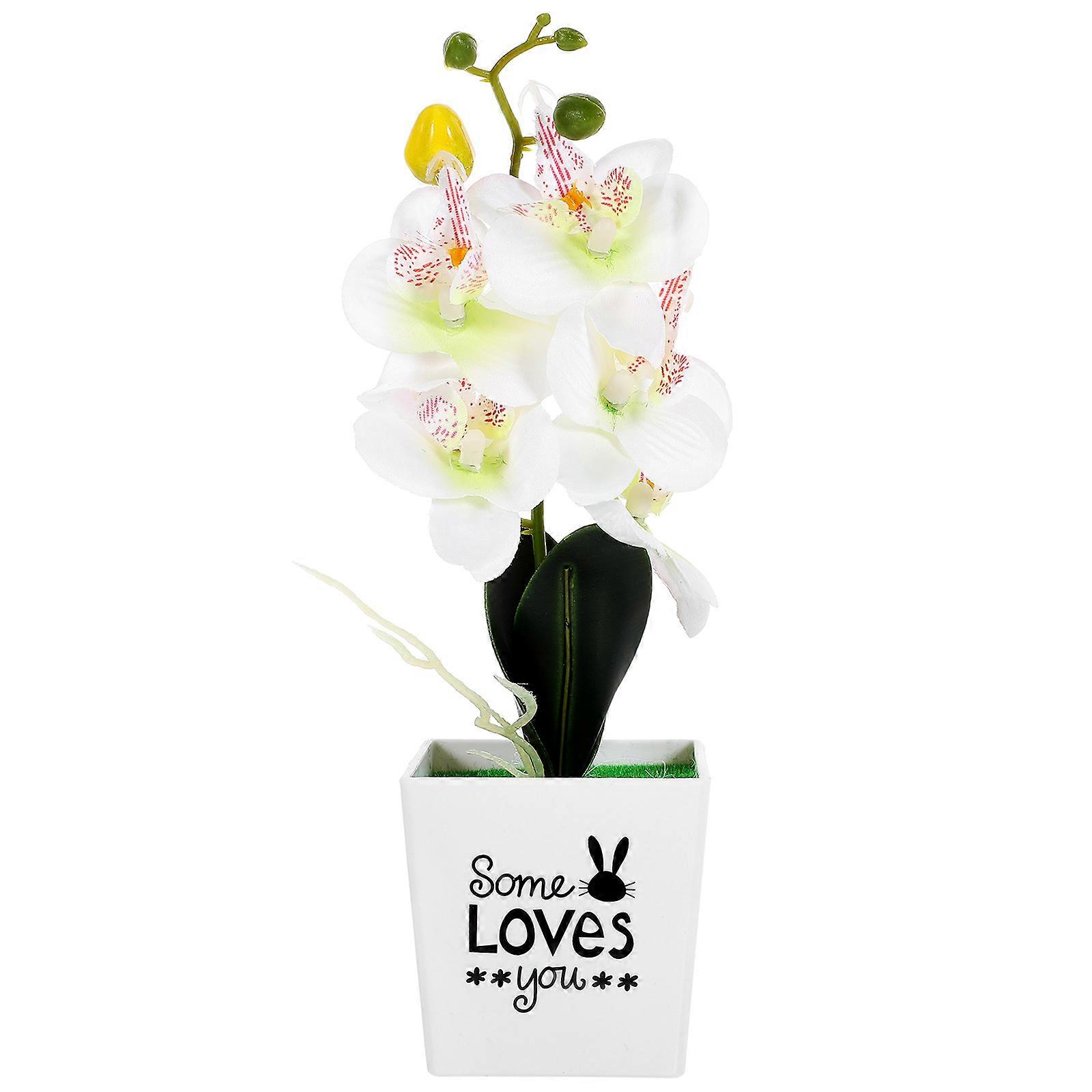 Artificial Flowers In Pots Artificial Moth Orchid Bonsai Hotel .00X12.00X7.60CM Realistic Simulation 1Set