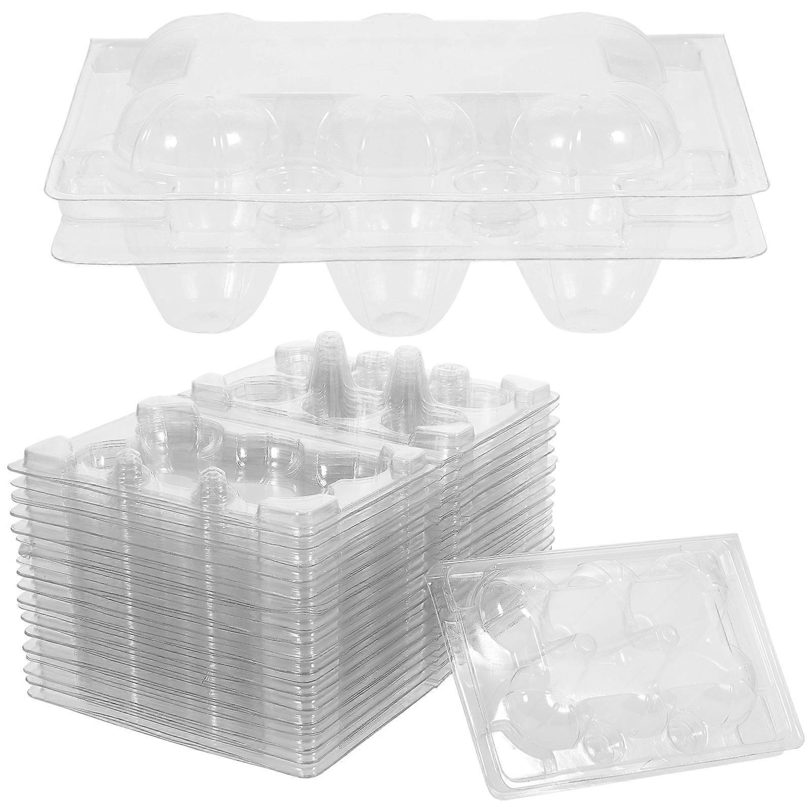 Quail Egg Protection Case 6 Grids Design Transparent Plastic Container For Camping 50Pcs