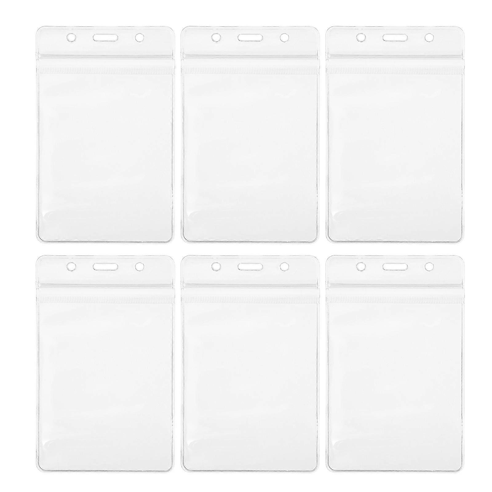 30pcs Transparent PVC ID Badge Holders Waterproof Name Tag Covers for Card Protection