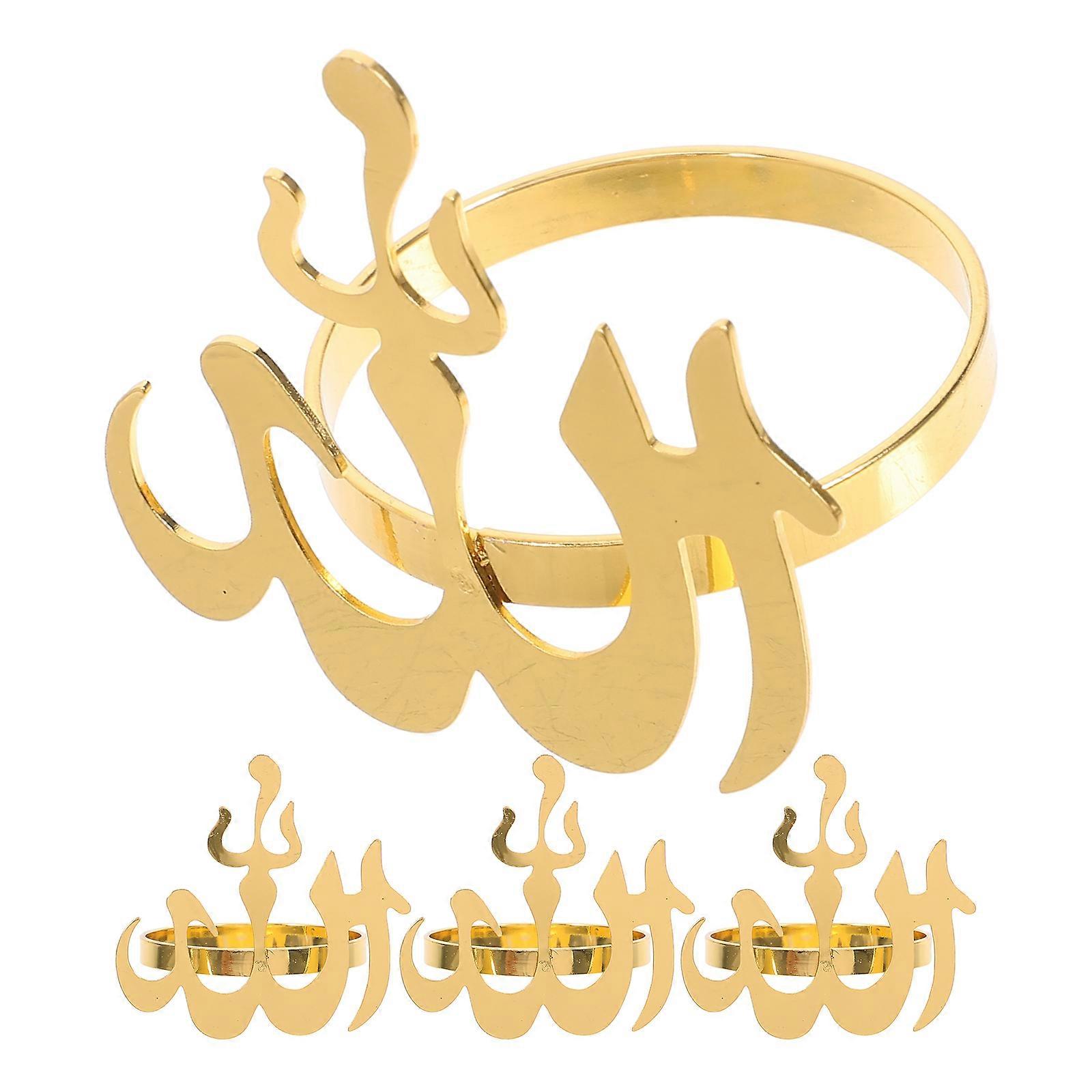 Elegant Napkin Rings Circular Zinc Alloy Decorative For Formal Events 4Pcs