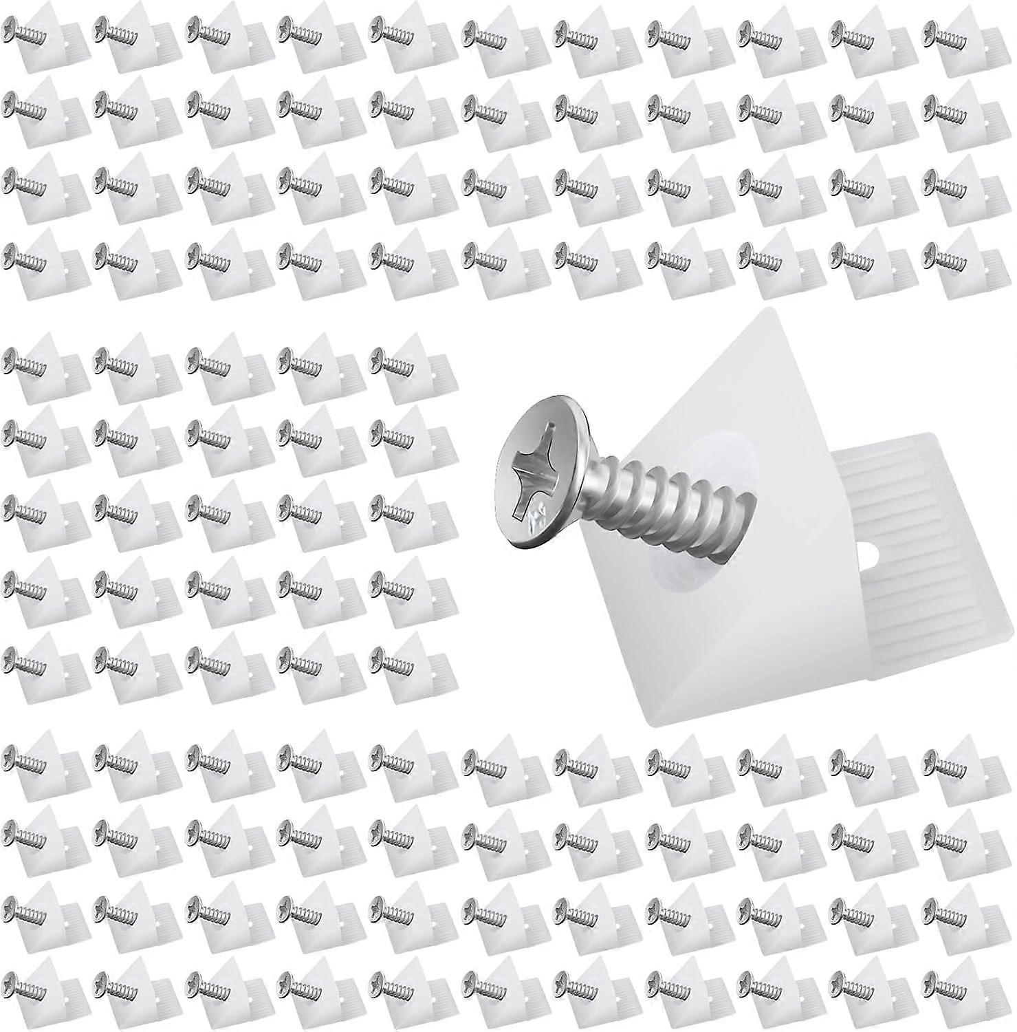 Plastic Drawer Wedges, Drawer Bottom Connector with Screws Fixing Bracket Drawer Reinforcement Rear Connector Stabilizers to Repair Sagging Furniture