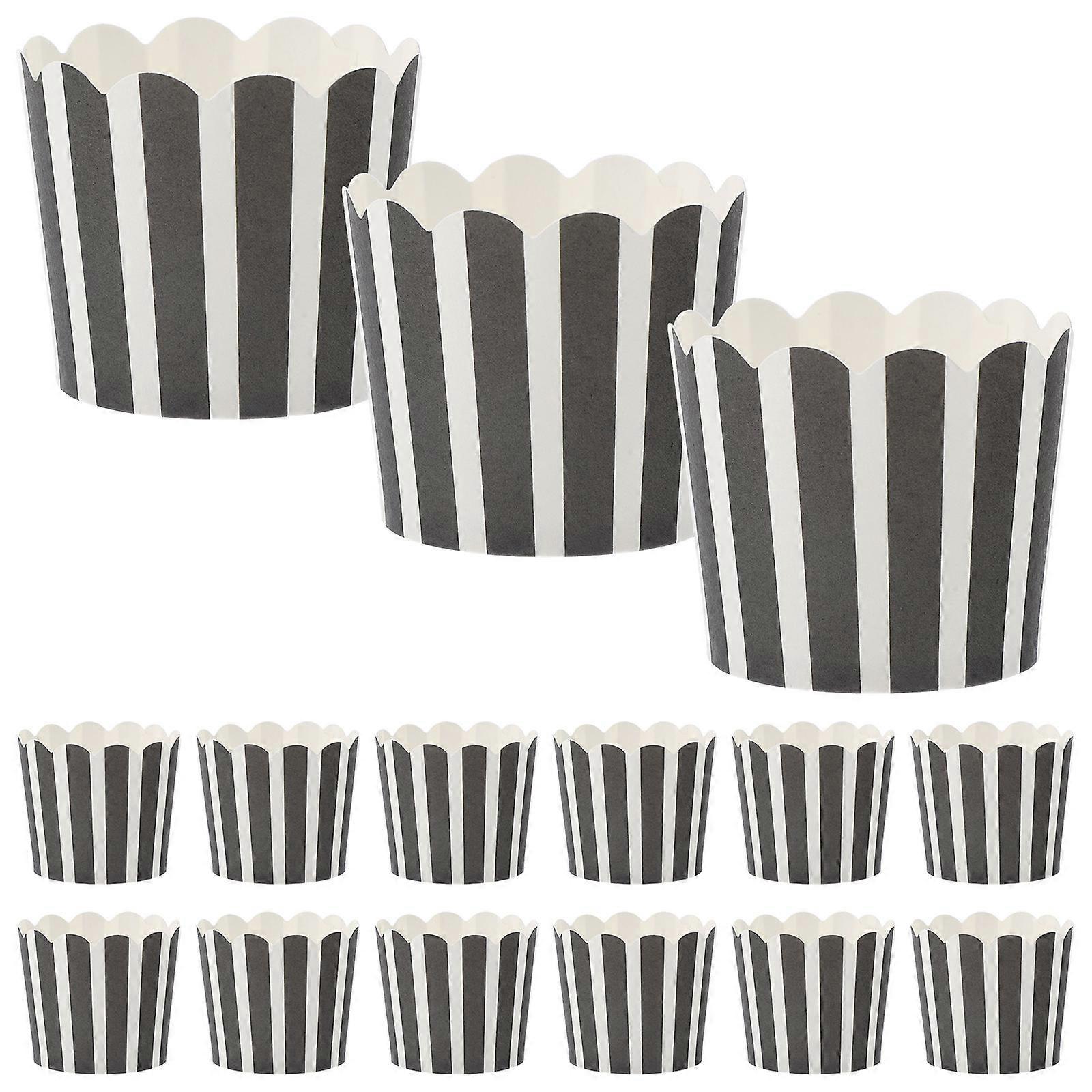 Baking Cups 100Pcs Black Paper Cupcake Wrappers for Storage Versatile Dessert Servings
