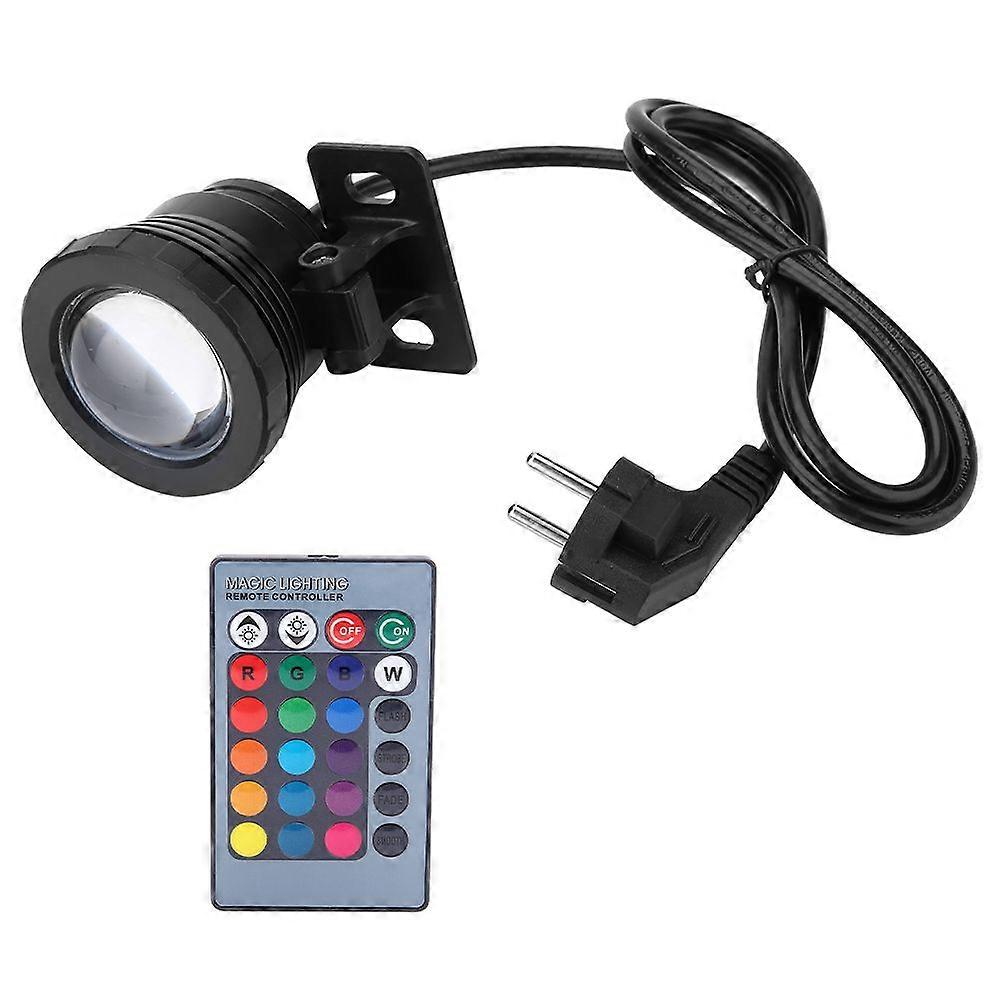10W RGB Outdoor Waterproof LEDs Swimming Pool Light Garden Lamp with Remote Controller (Black)