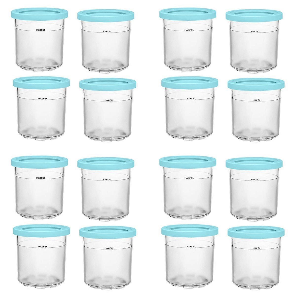 16X Ice Cream Cup, Ice Cream Containers with Lids for Creami Pints NC301 NC300 NC299AMZ Series Ice C