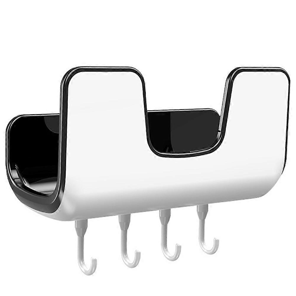 U Shaped Pot Lid Holder Rack, Sturdy Plastic Wall Mounted Stand for Organizing Various Pot Lids with Water Drainage Groove, Black