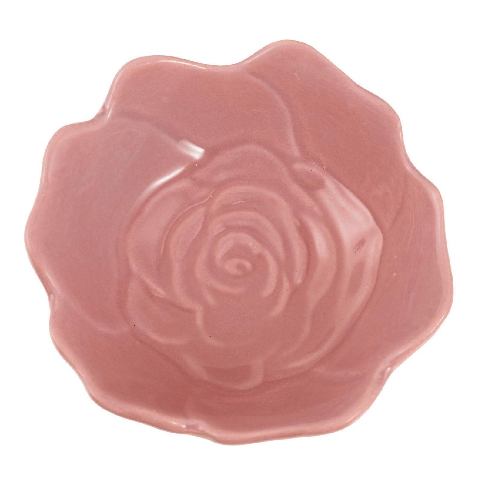 Petit plat en céramique bol d’encens fleur en forme de salon de beauté stockage 3.34X3.34X1.57in 1Pack