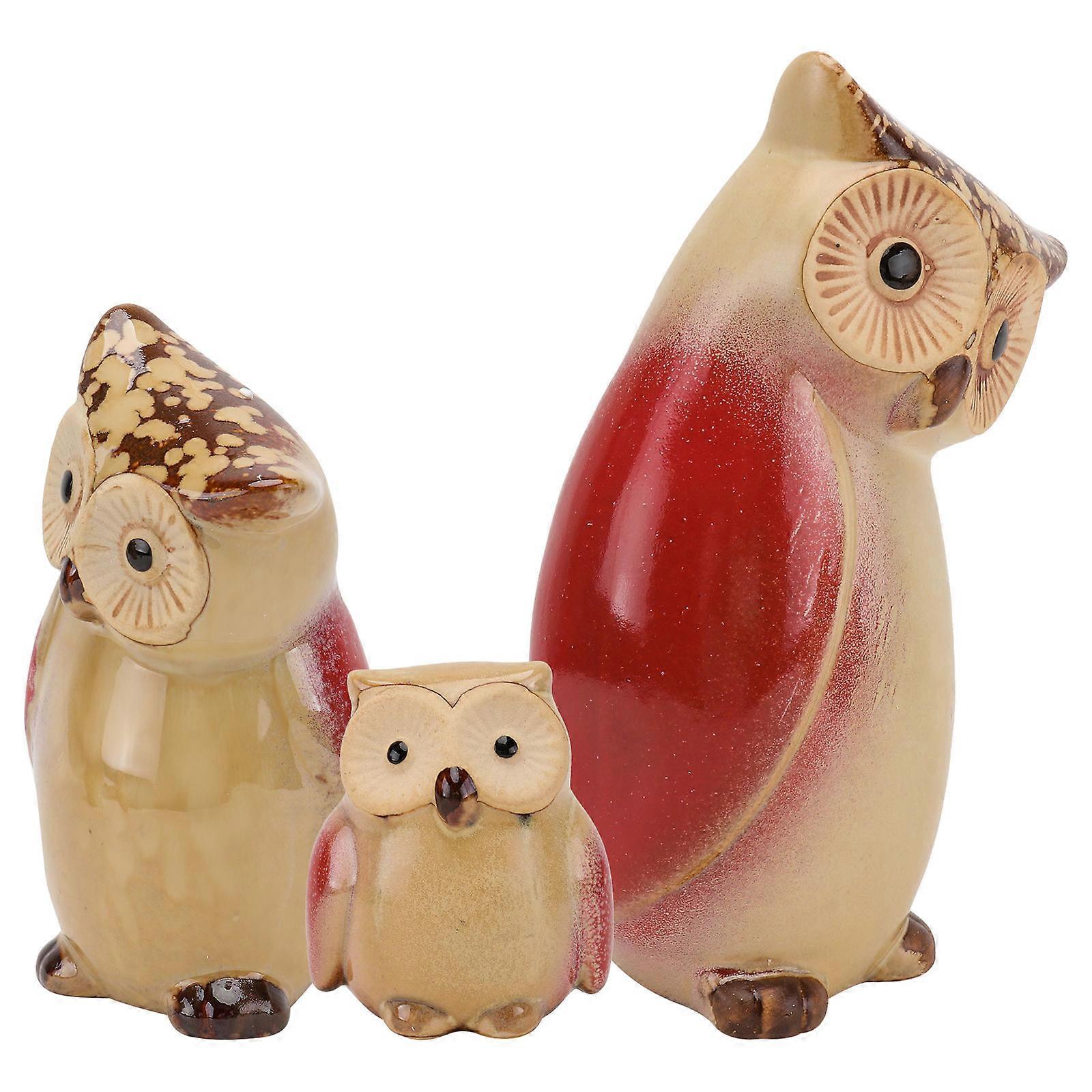 家庭用セラミック装飾フクロウ装飾17.5x8cm繊細なデザイン1セット