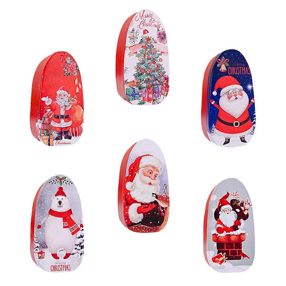 Candy Tins present Container Rectangular Shape Tinplate Material Compact Style 6Pcs Set
