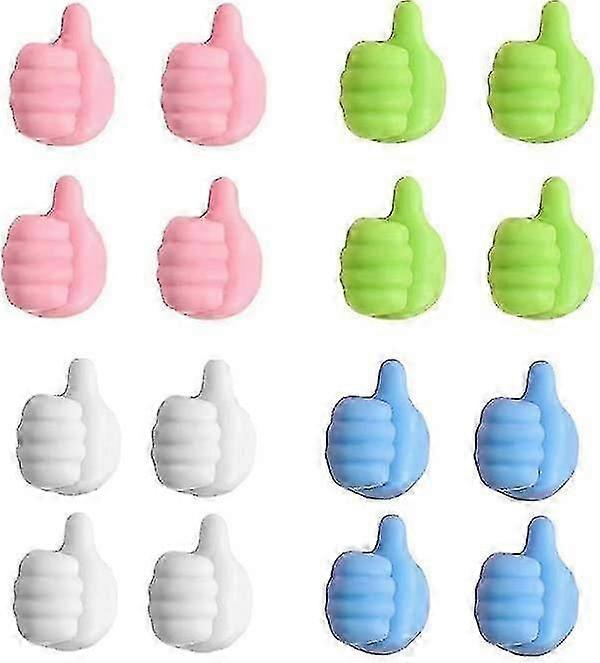 16pcs Silicone Thumb Hooks for Cable Management & More