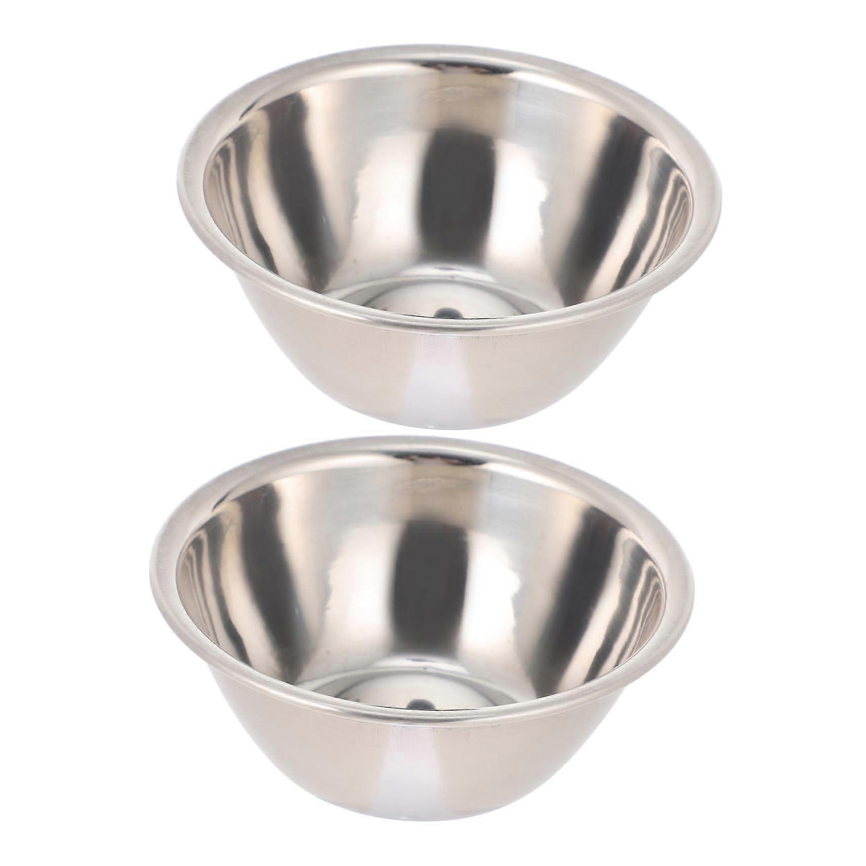 304 Stainless Steel Dressing Bowl Set - 4 Piece Thickened Op Bowls - Silver Salad Mixing Prep Bowls, 2 Pack Size