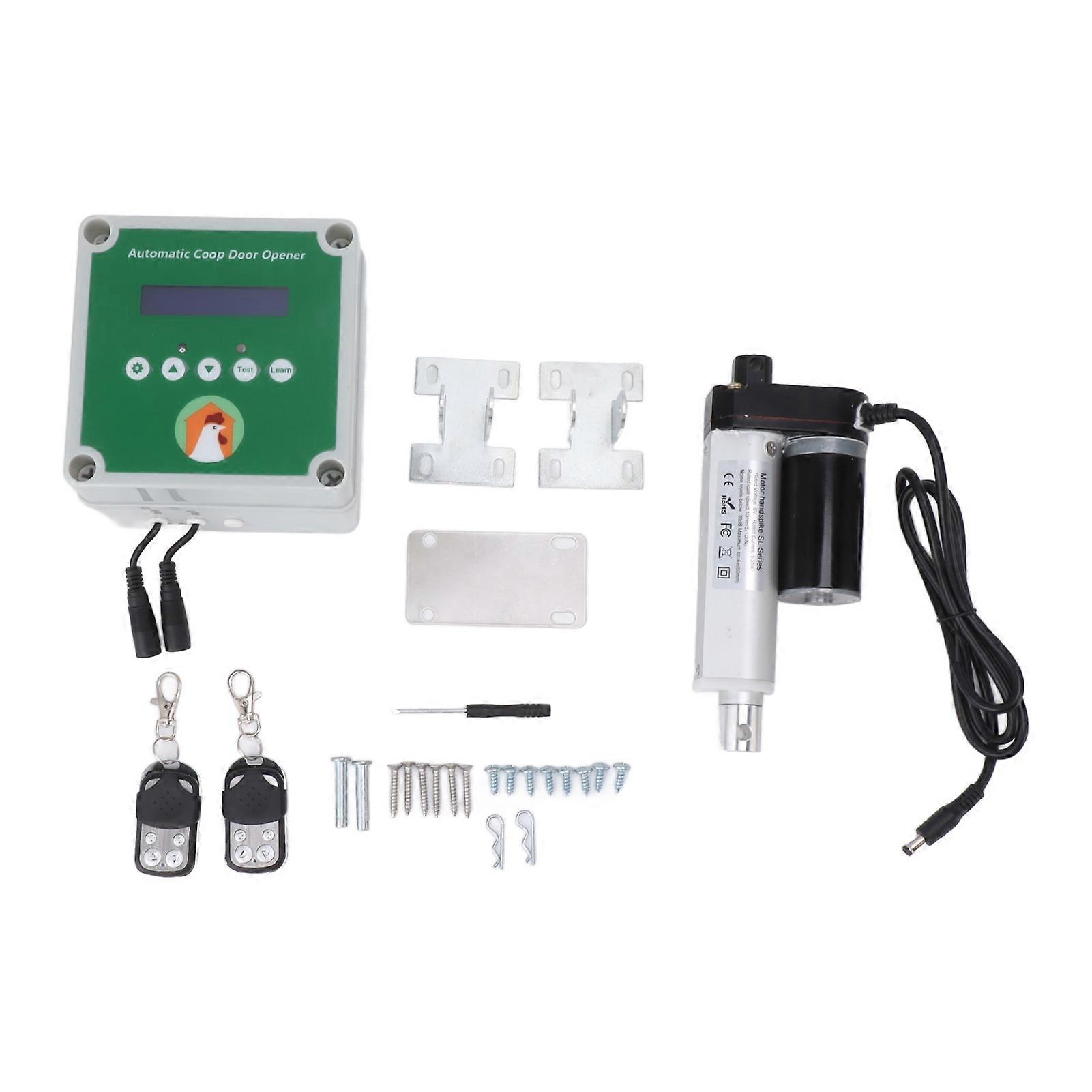 Automatic Chicken Coop Opener Linear Actuators Electric Poultry House Door Motor Kit with Light Sensor Remote Control