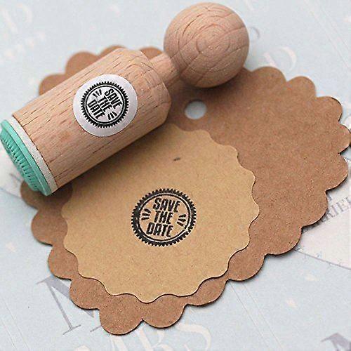 Save the Date Round Rubber Stamp - VERY MINI - Wedding / Craft
